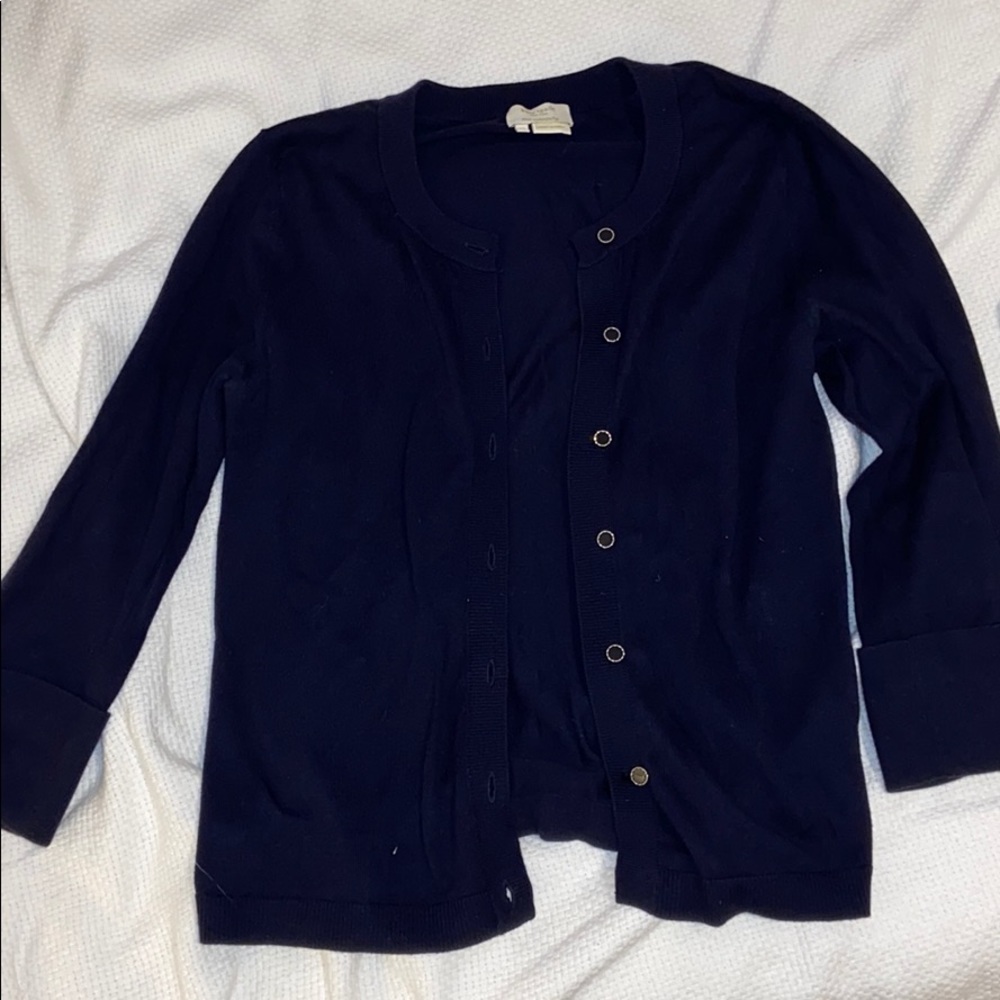 XS Navy Kate Spade Cotton Cardigan